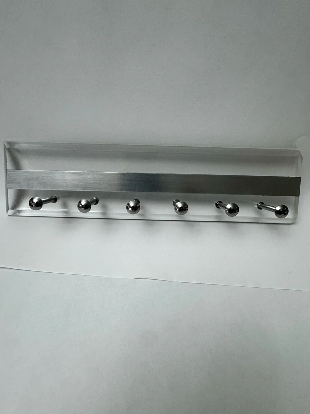 Clear Acrylic Wall Hook Rail 6 Knobs 13